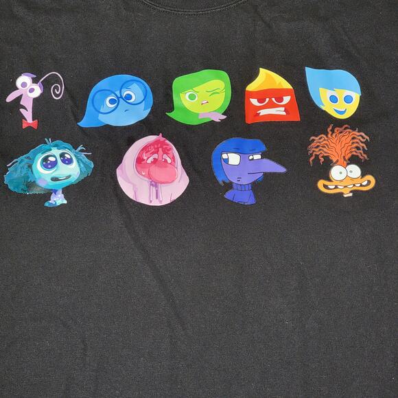 Inside Out Black Unisex Tee "It's Okay To Feel All The Feels" - Size Large - Picture 4 of 5